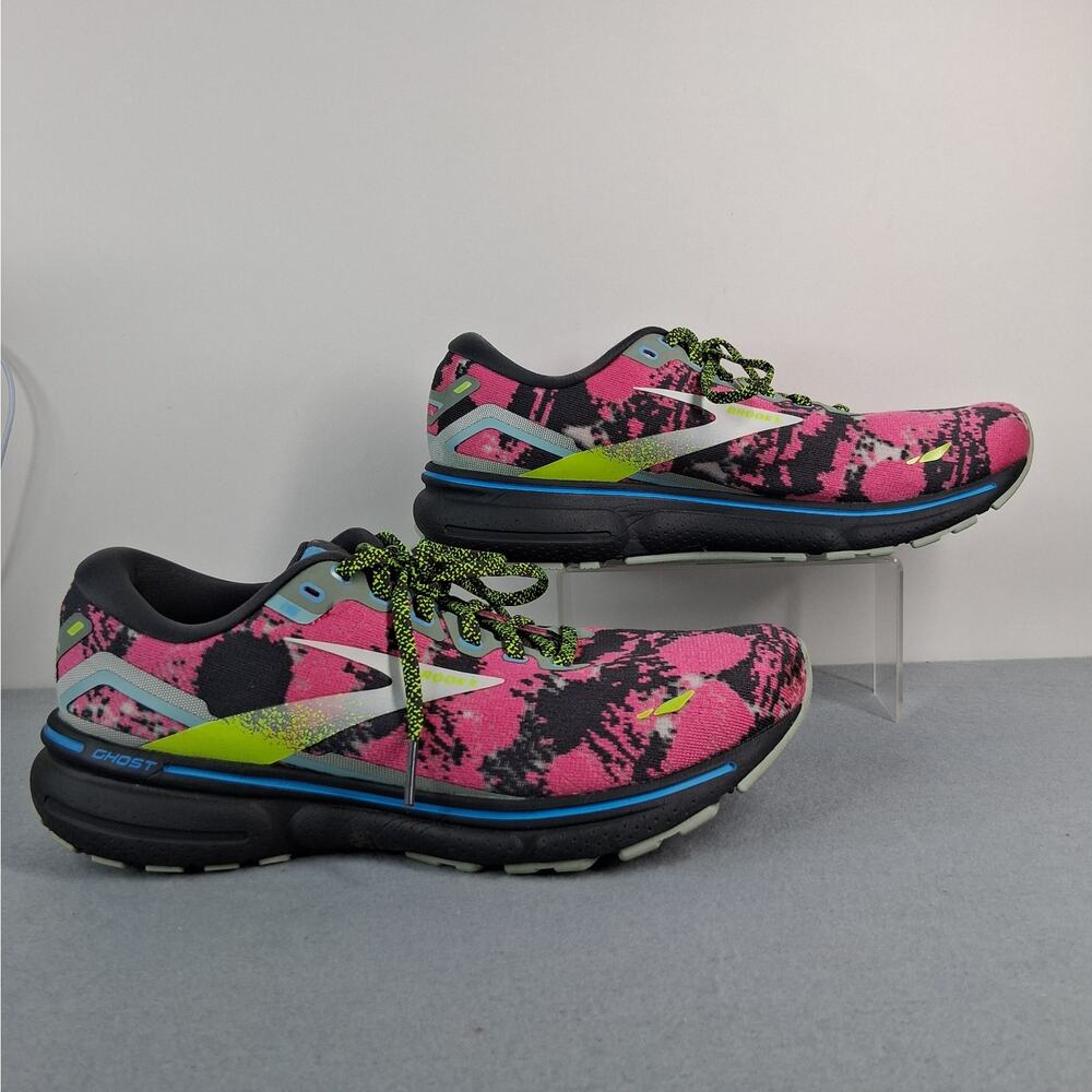 Brooks Ghost 15 Drip Edition Running Shoes Women's Size 9 Pink Black Splatter - Picture 5 of 11